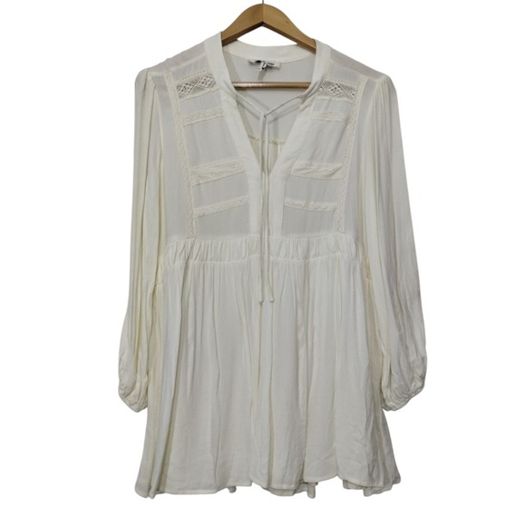 Emmie Rose Tie Neck‎ Mini Dress Long Sleeve Bobo - Picture 1 of 8